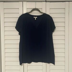 Joie Women's silk Navy Blue V-Neck Top